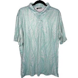 Greenside Golf Moisture Wicking Palm Hawaiian Short Sleeve Polo Size‎ XL